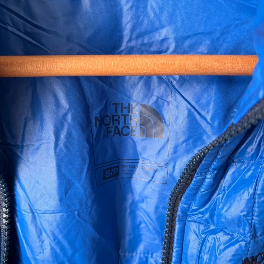 North Face Thermoball Jacket Mens Small Blue Insulated Full Zip Puffer Outerwear